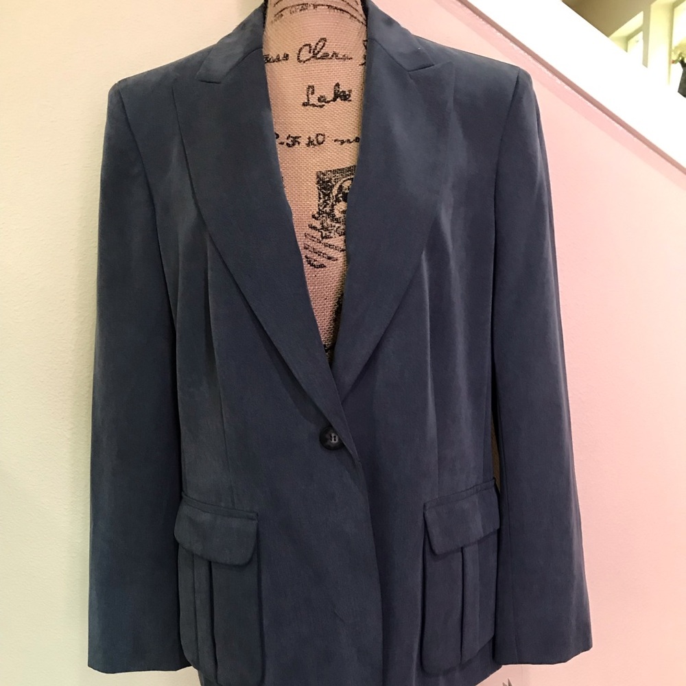 Liz Claiborne blazer in dusty blue, 16 petite